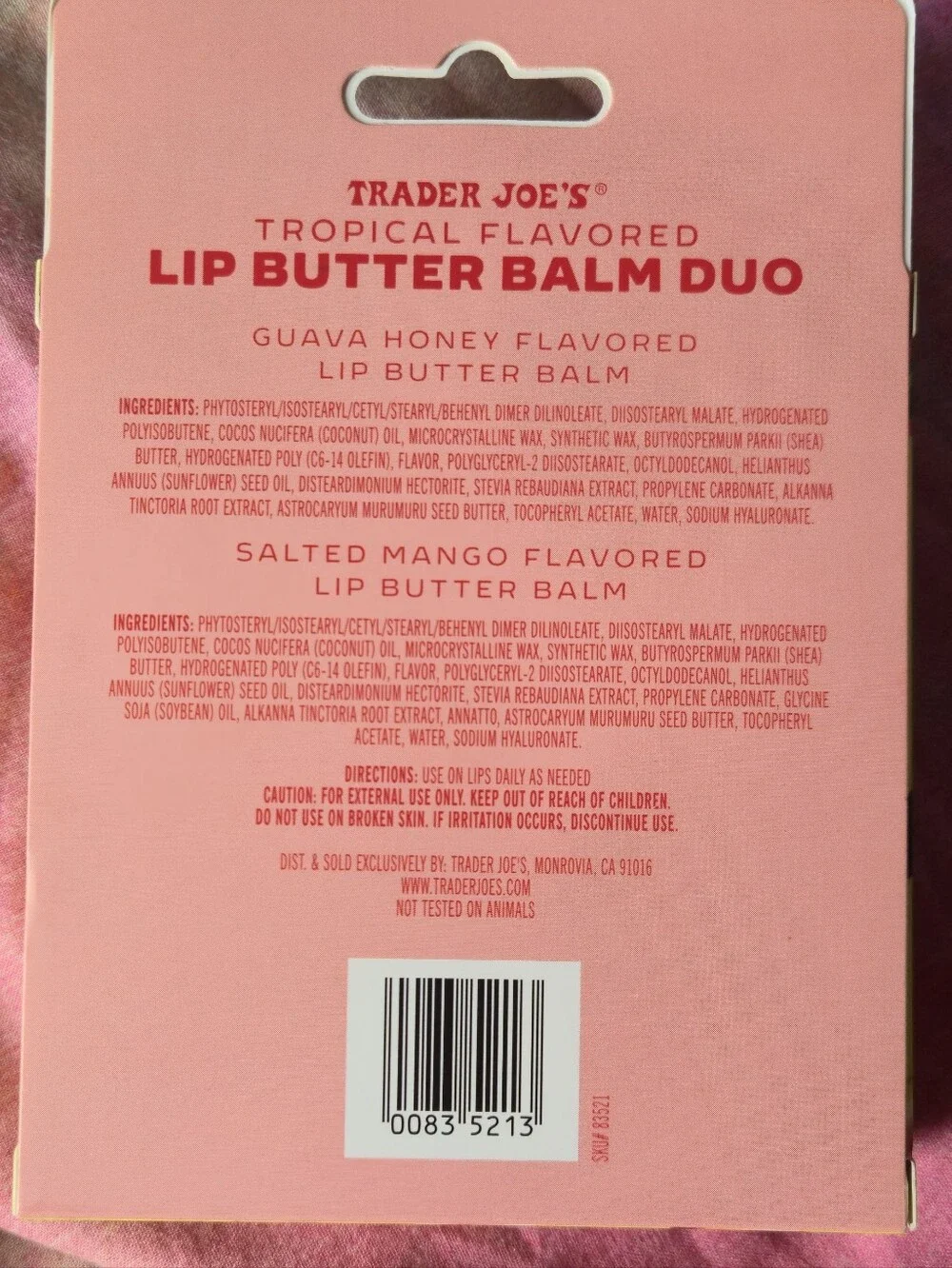 Tropical Lip Butter Balm Duo - Guava Honey & Salted Mango
